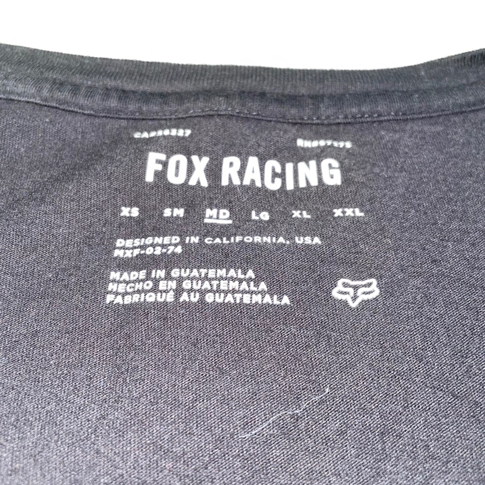 Fox Racing Womens Black Graphic T-Shirt Logo Scoop Neck Cotton Size Medium - Picture 2 of 7